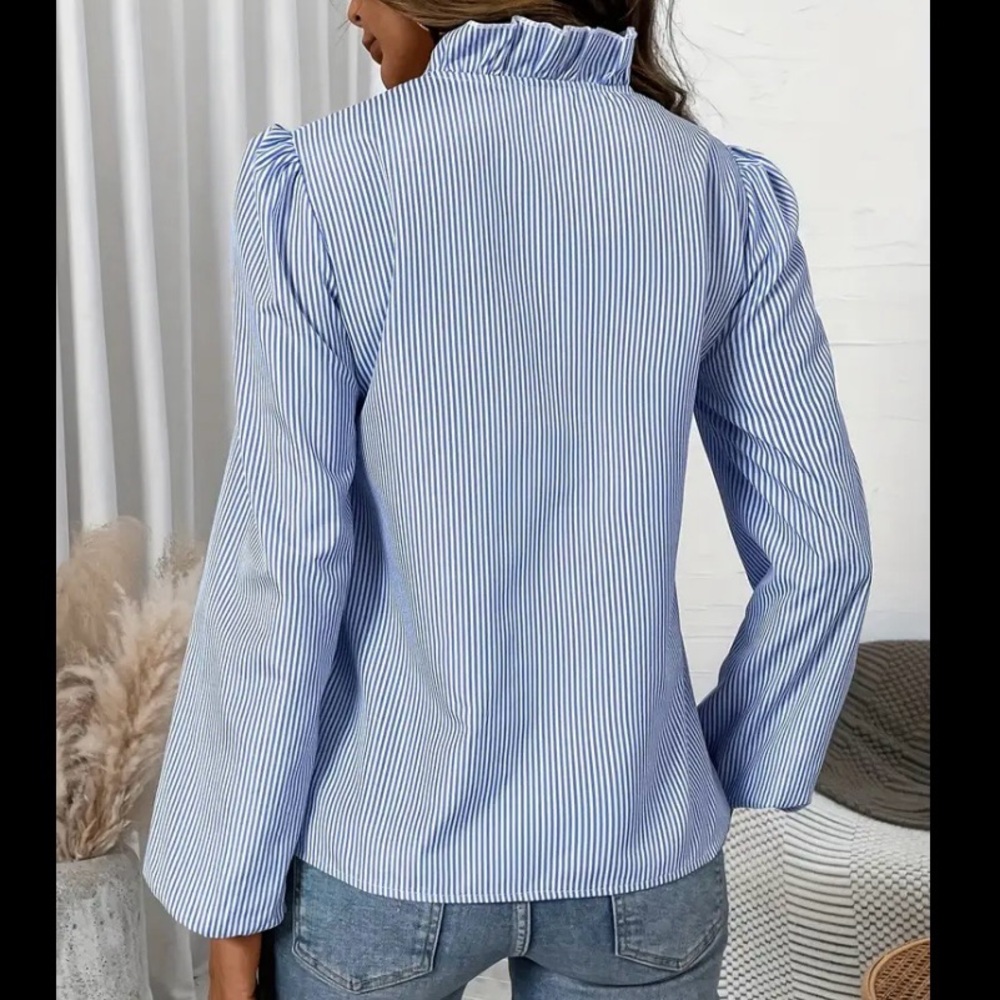 Blue Striped Women's Top - Picture 6 of 13
